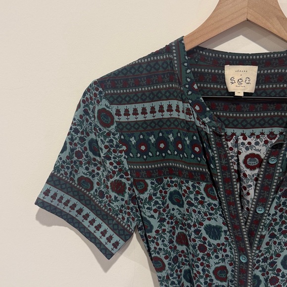 • Sézane • Women’s Elise Jumpsuit in the Floral Mix pattern Blue / Red 36 / Sm - Picture 4 of 5